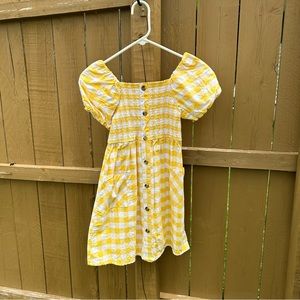 Yellow gingham wonder nation girls dress worn once!!